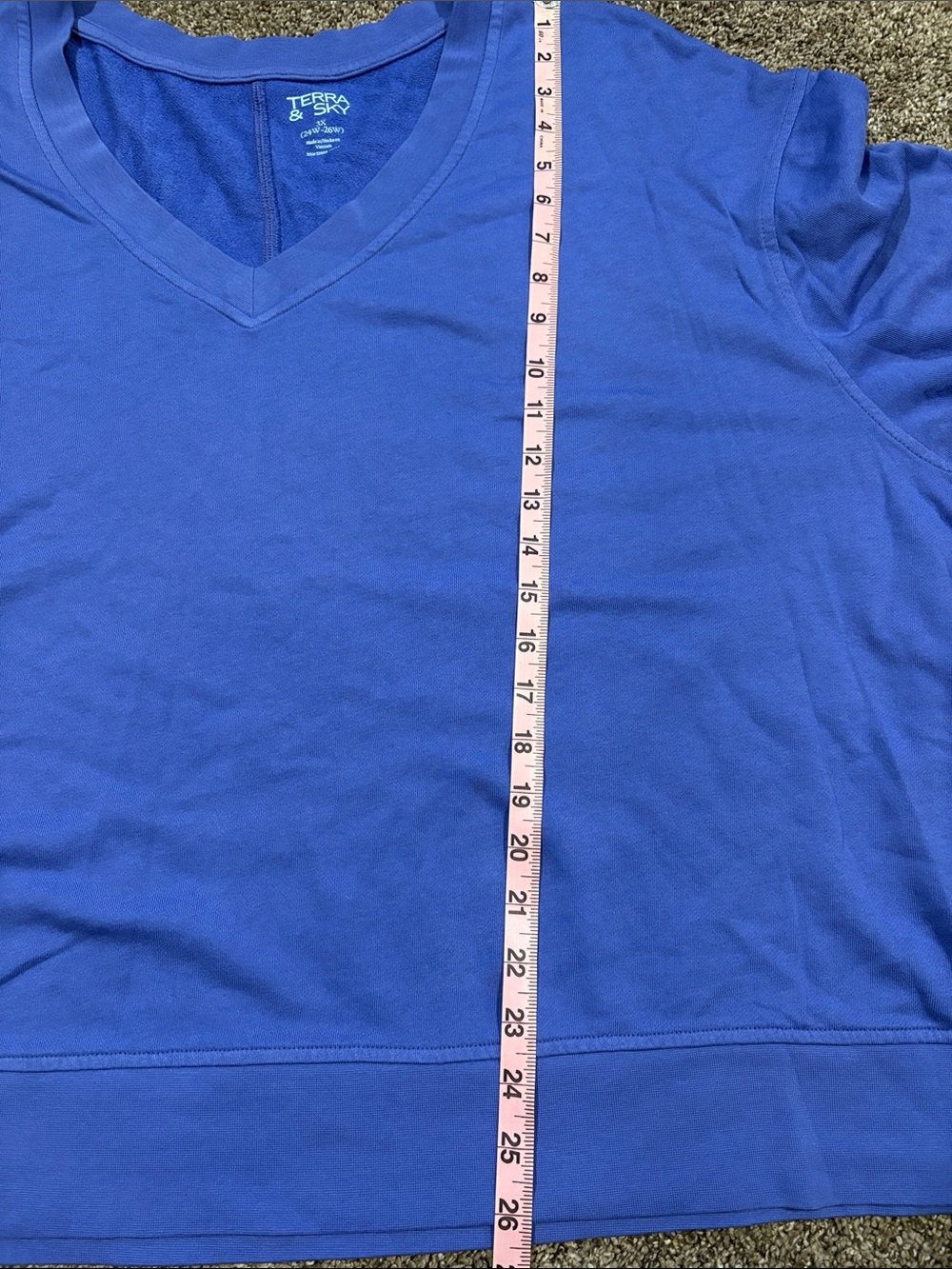 Terra & Sky V-Neck Long Sleeve lightweight sweatshirt — Royal Blue (purple). 3XL - Picture 3 of 4